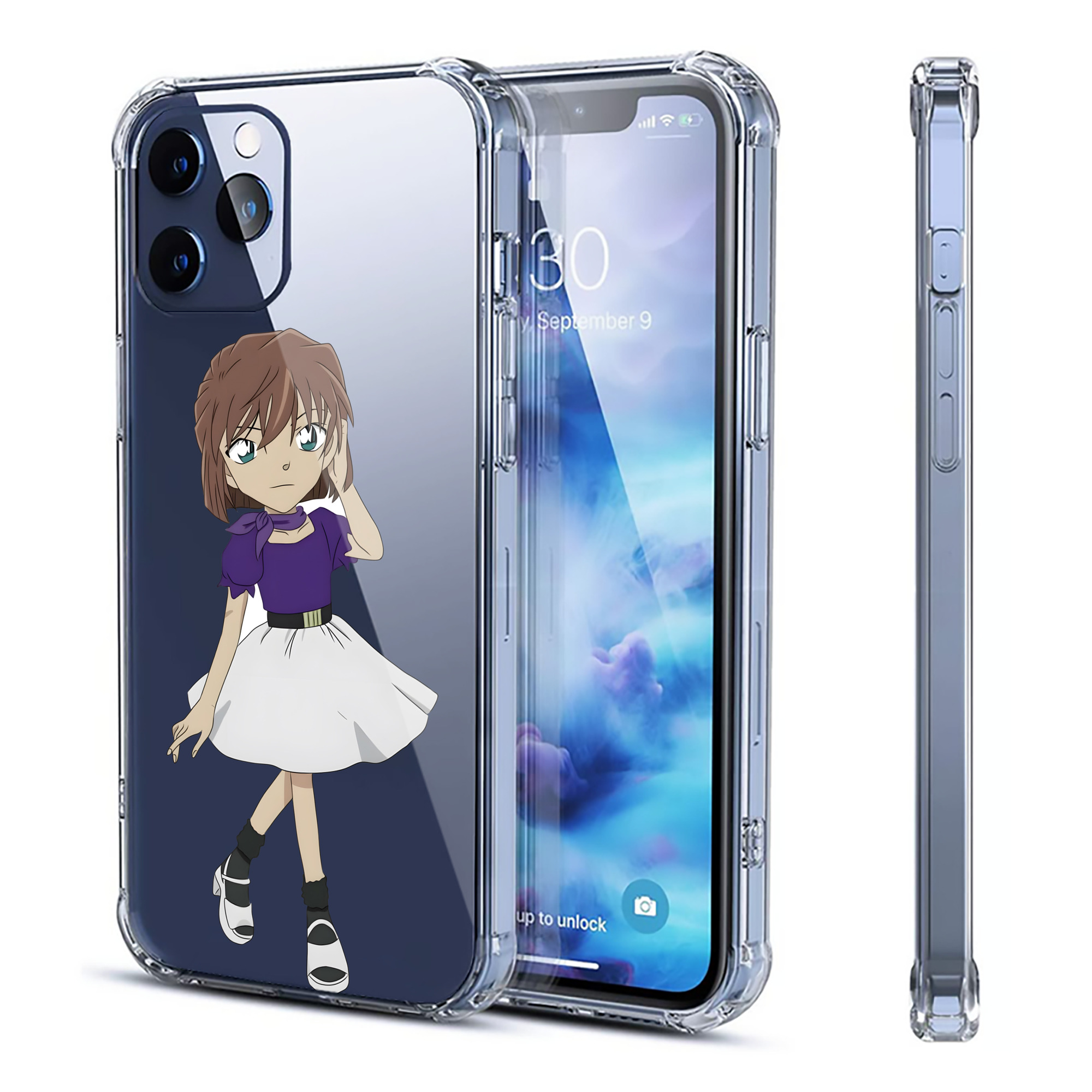 （画像用） 名探偵コナン 灰原 哀 はいばら あい Detective Conan Anita Hailey、Vi Graythorn Haibara Ai 【iPhone 12シリーズ対応】透明スマホケース（クリアソフトケース）